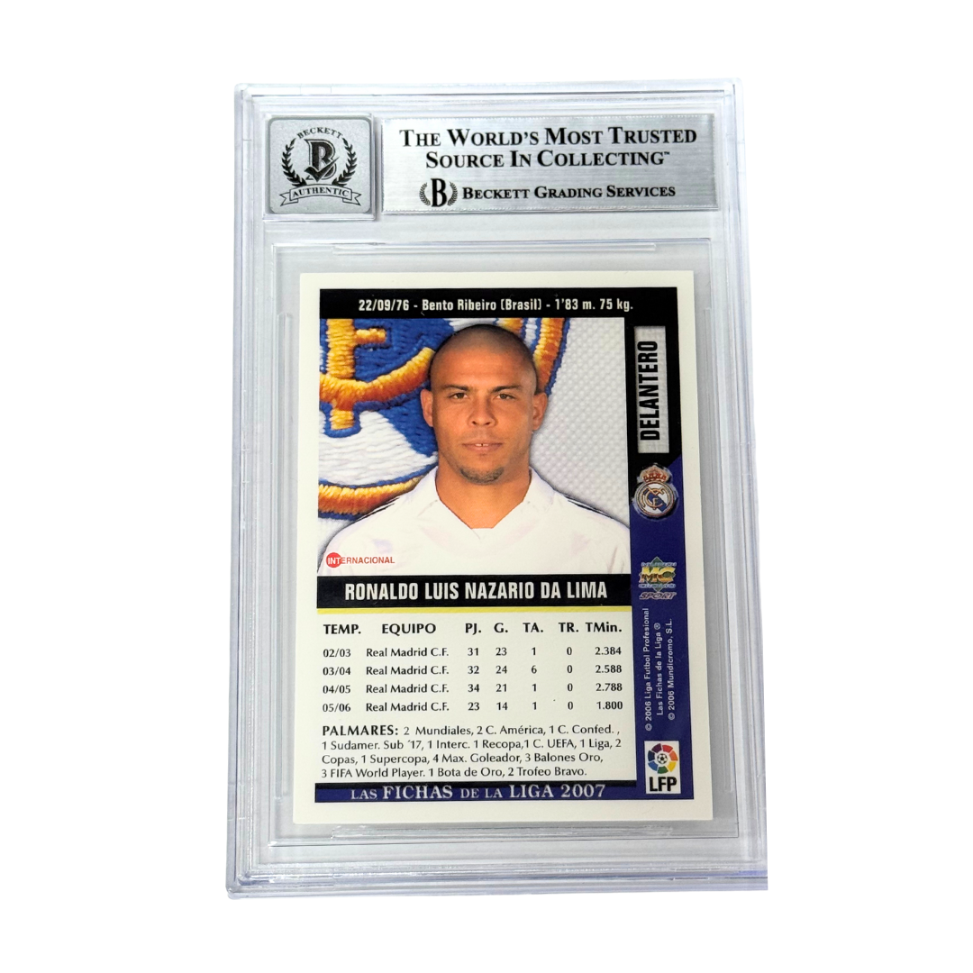 Ronaldo Nazario Signed 2006-07 Las Fichas De La Liga #50 - Beckett Witness
